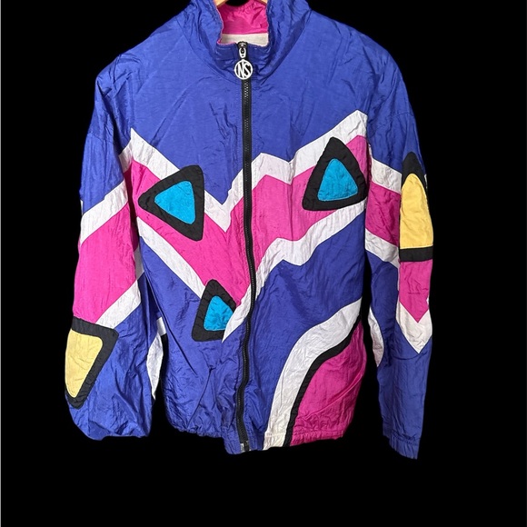 Vintage Colorful Geometric Windbreaker Jacket - Picture 5 of 5